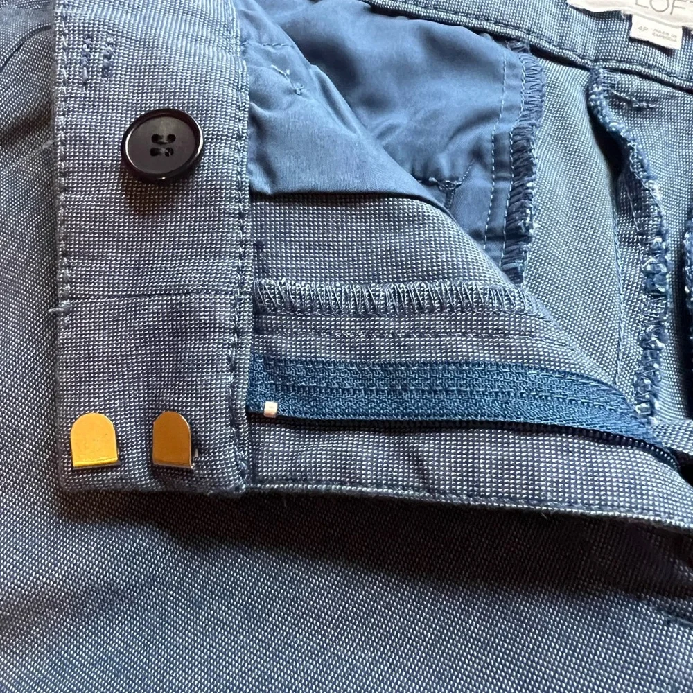 Loft, The Riviera Slim Blue Crop Pants, Size 4P, 1 3/4” Waist Band, Rise 9”. - Picture 8 of 10